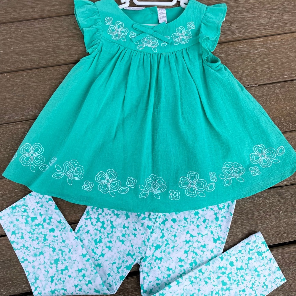 Summer baby Toddler set dress and leggings 2 years cotton